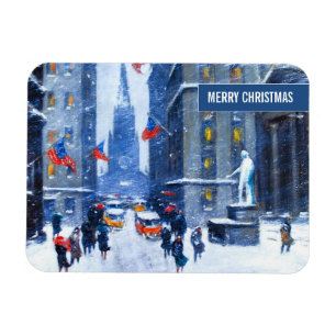 Magnet Flexible New York City.Hiver. Noël des beaux-arts