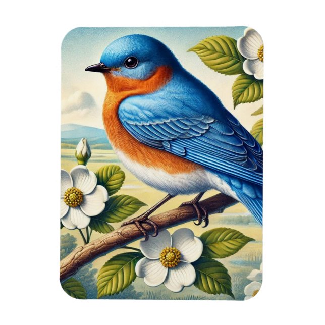 Magnet Flexible New York State Bird Eastern Bluebird (Vertical)