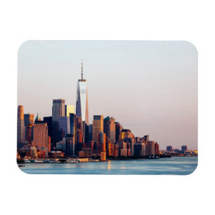 Magnet Flexible New York Sunset Skyline Vue du World Trade Center
