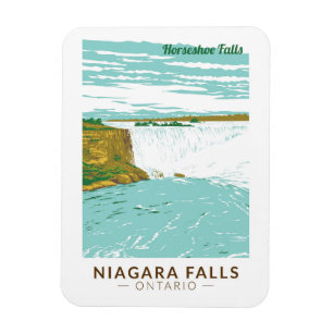 Magnet Flexible Niagara Falls Horseshoe Falls Travel Art Vintage