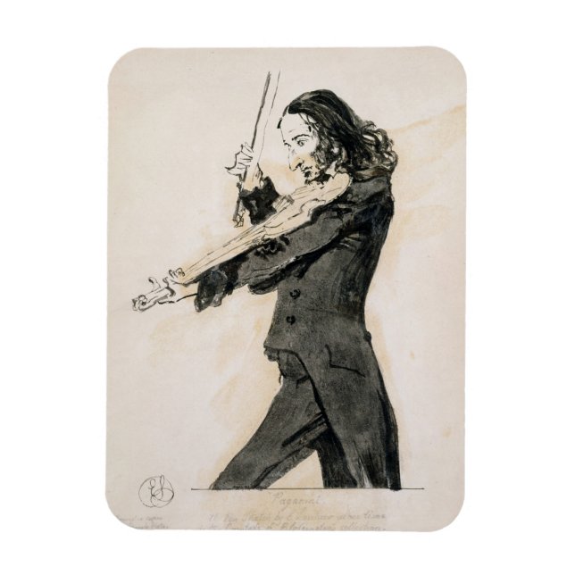 Magnet Flexible Niccolo Paganini (1782-1840) Jouer au violon, 1 (Vertical)