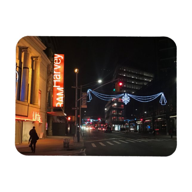 Magnet Flexible Noël au centre-ville de Brooklyn Photographie NYC (Horizontal)
