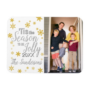 Magnet Flexible Noël C'est la saison Snowflake Silver Gold
