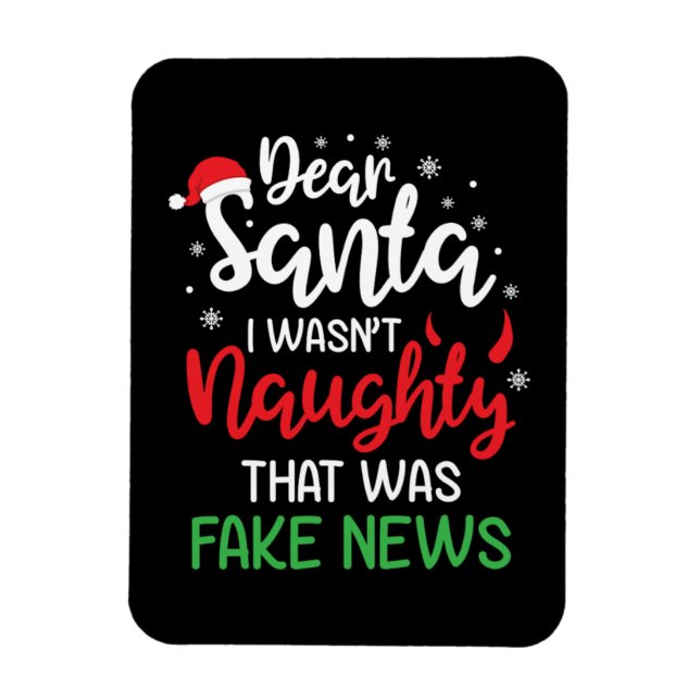 Magnet Flexible Noël Cher Père Noël J'Ai Été Naughty Drôle Noël (Vertical)