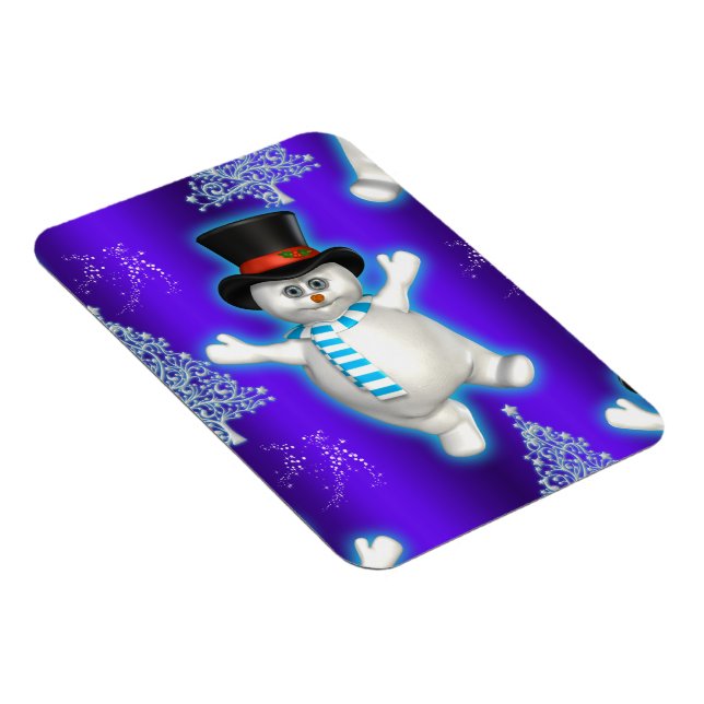 Magnet Flexible Noël du motoneige bleu mignon (Côté Droit)