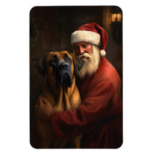 Magnet Flexible Noël festif Rhodesian Ridgeback Santa Claus