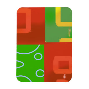Magnet Flexible Noël Rouge Vert Galerie Géométrique Wrap