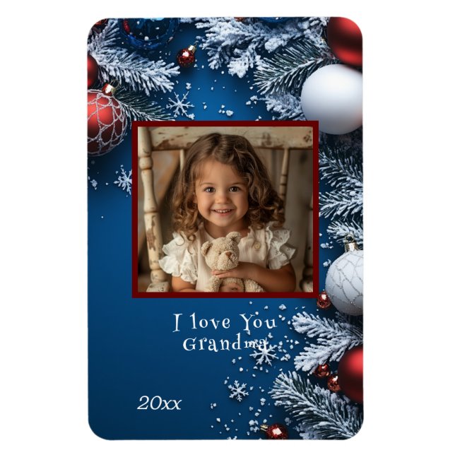 Magnet Flexible Noël, Vacances, Je T'Aime Grand-Mère (Vertical)