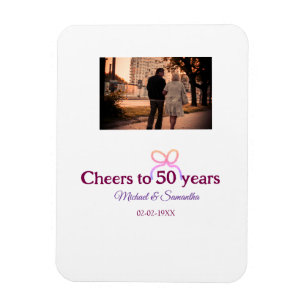 Magnet Flexible Nœud rose pour 50 ans de mariage