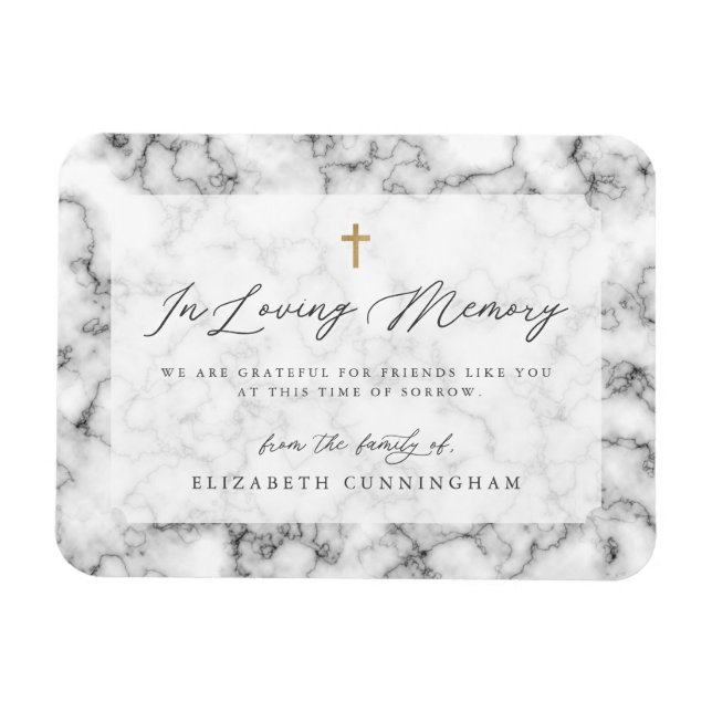 Magnet Flexible Noir et blanc moderne Simple Faux Cross Memorial (Horizontal)