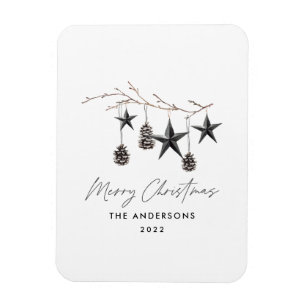 Magnet Flexible Noir moderne scandi élégant script Noël Vacances