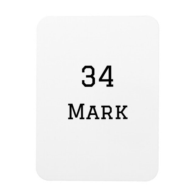 Magnet Flexible nom de l'équipe ajouter nom du joueur date sports (Vertical)