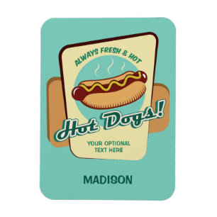 Magnet Flexible Nom et texte personnalisés Hot Dog