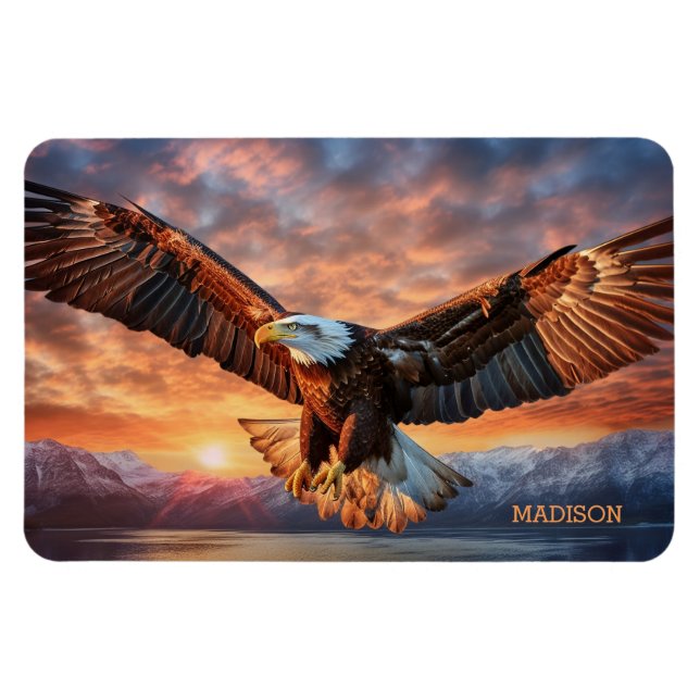 Magnet Flexible Nom personnalisé Aigle américaine (Horizontal)