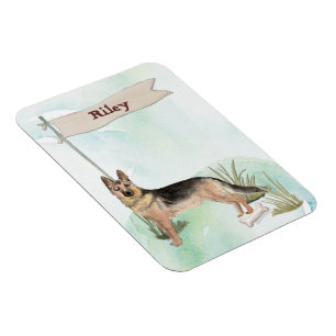 Magnet Flexible Nom personnalisé berger allemand chien animal de c