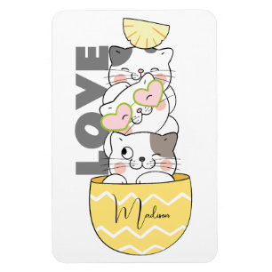 Magnet Flexible Nom personnalisé Cute Kittens