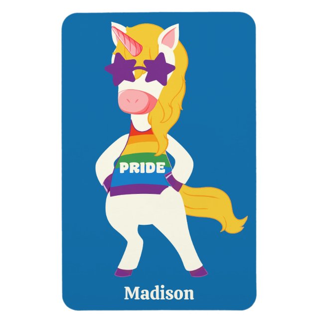 Magnet Flexible Nom personnalisé Gay Unicorn (Vertical)