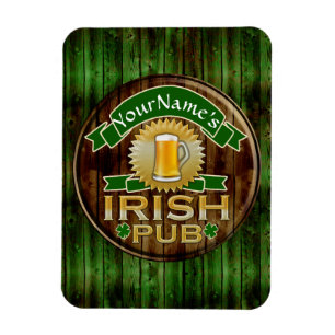 Magnet Flexible Nom personnalisé Irish Pub Signer la Saint Patrick
