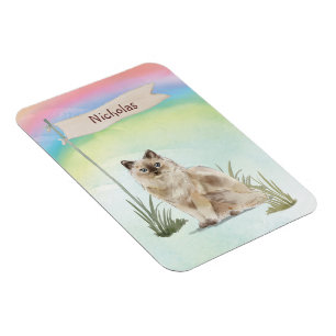 Magnet Flexible Nom personnalisé Ragdoll Chat Pet