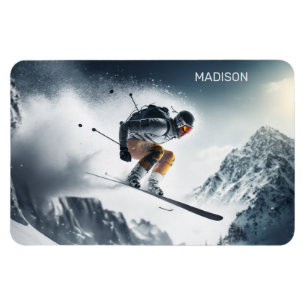 Magnet Flexible Nom personnalisé Skier de montagne