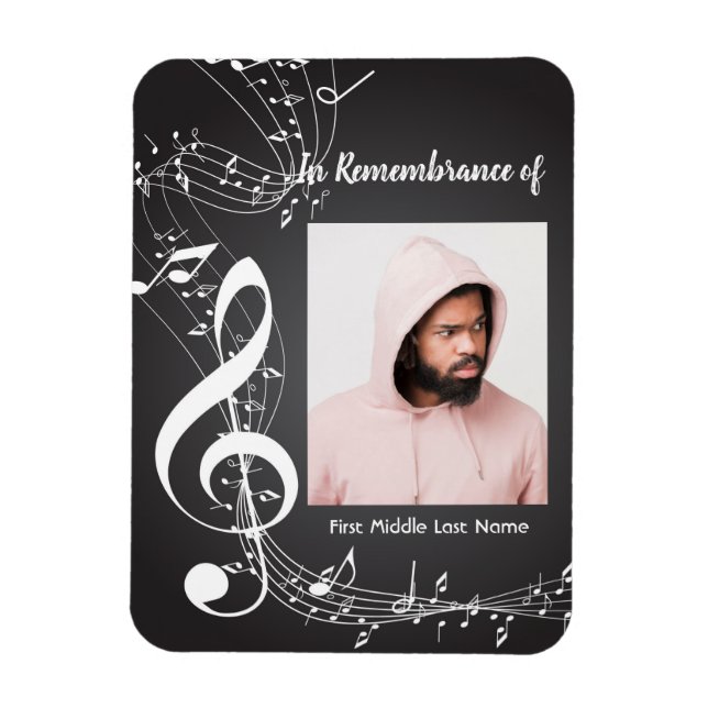 Magnet Flexible Notes musicales des Invitations du service commémo (Vertical)