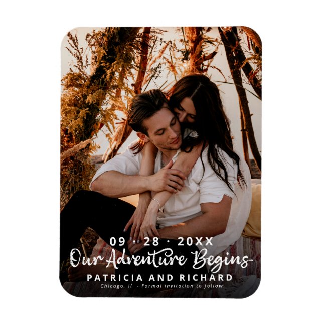 Magnet Flexible Notre Aventure Commence Le Mariage Enregistrer La  (Vertical)
