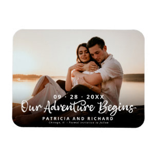 Magnet Flexible Notre aventure commence Photo Enregistrez la date