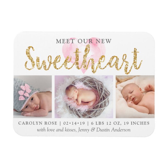 Magnet Flexible Notre petit Faire-part de naissance photo 3 (Horizontal)