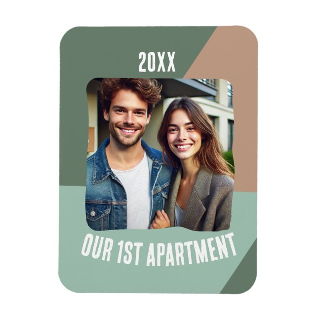 Magnet Flexible Notre Premier Appartement Photo Personnalisée (Vertical)