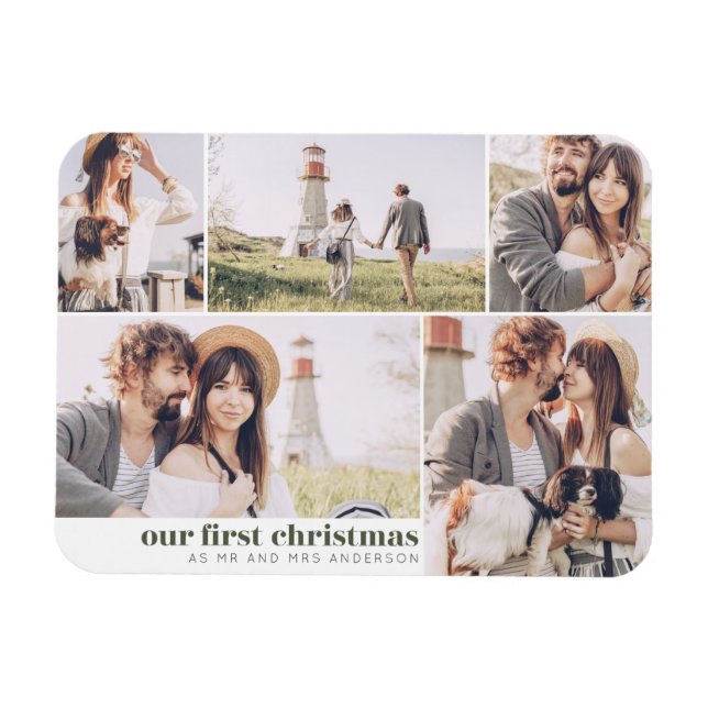 Magnet Flexible Notre premier Noël en tant que Monsieur et Madame  (Horizontal)