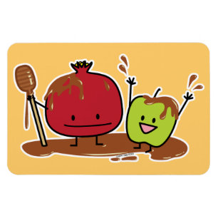 Magnet Flexible Nouveau juif de miel de grenade de pomme de Rosh