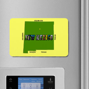 Magnet Flexible Nouveau Mexique Plan Plan Texte Photo