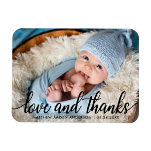 Magnet Flexible Nouveaux amour et mercis de bébé de manuscrit