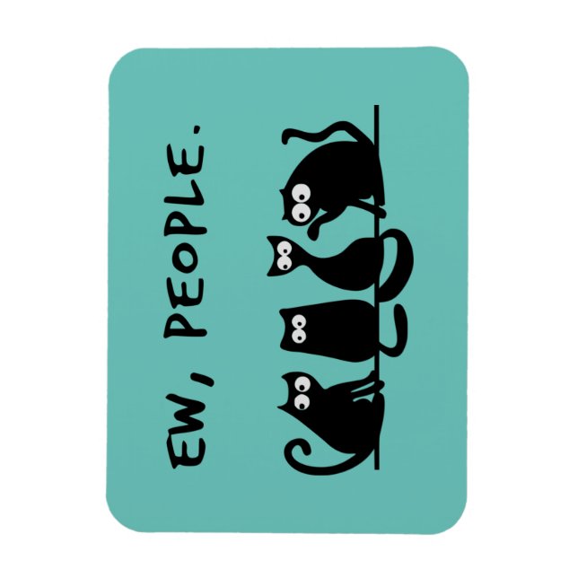 Magnet Flexible Nouveaux gens drôle Meowny Chats Noirs (Vertical)