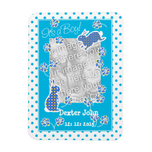 Magnet Flexible Nouvel aimant photo bébé garçon, lapins lapins mig