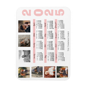 Magnet Flexible Nouvel An 2024 Calendrier Famille Multiphoto Colla