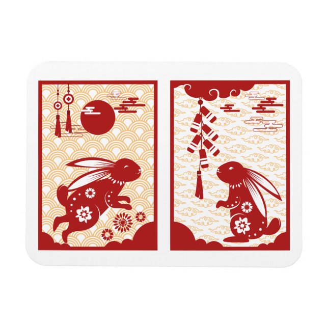 Magnet Flexible Nouvel An Lunaire De Lapin 2023 Zodiac Animal (Horizontal)
