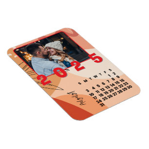 Magnet Flexible Nouvel An Mois Août 2025 Calendrier Famille Photo