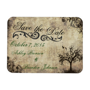 Magnet Flexible Nouvelle vie vintage Enregistrer la date Mariage M