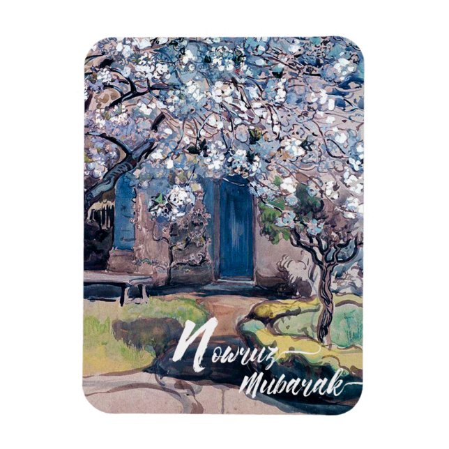 Magnet Flexible Nowruz Moubarak. Art du Nouvel An perse (Vertical)