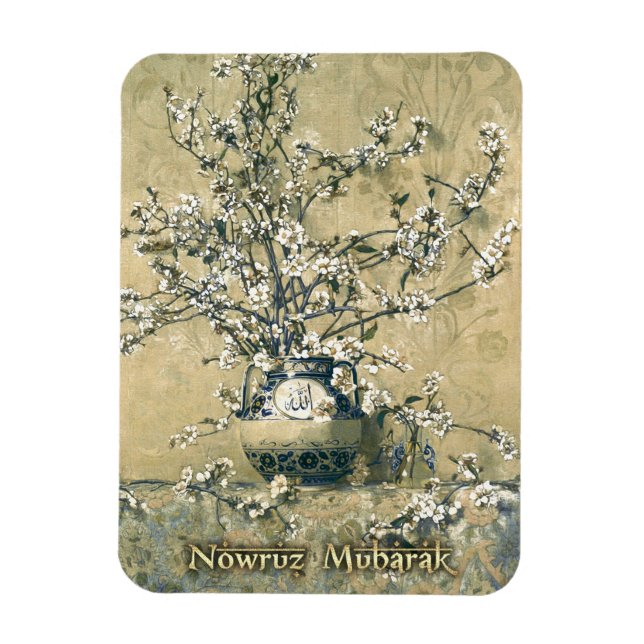 Magnet Flexible Nowruz Moubarak. Art du Nouvel An perse (Vertical)