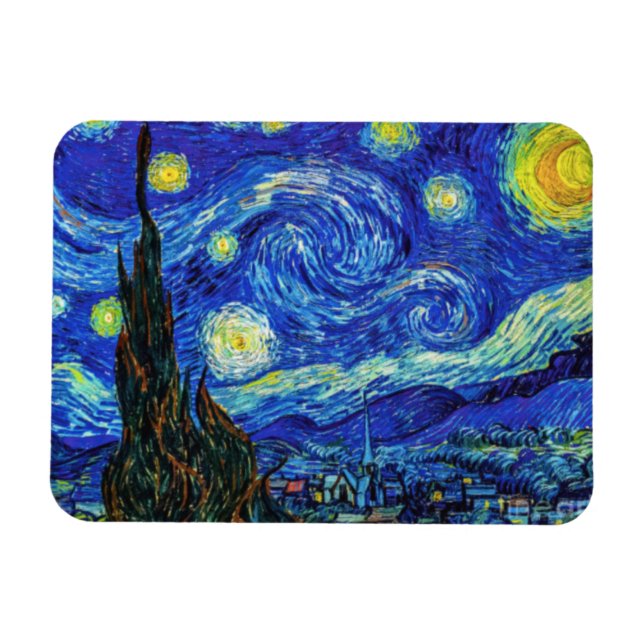 Magnet Flexible Nuit étoilée par Van Gogh, (Horizontal)