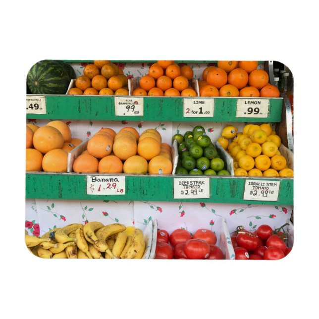 Magnet Flexible NYC Fruit Stand Sidewalk Épicerie New York City (Horizontal)