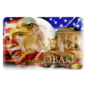 Magnet Flexible Obama, 44-45ème Président_ Aimant Flexi PréPremium