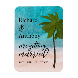 Magnet Flexible Ocean Beach Palm Tree Mariage Enregistrer La Date