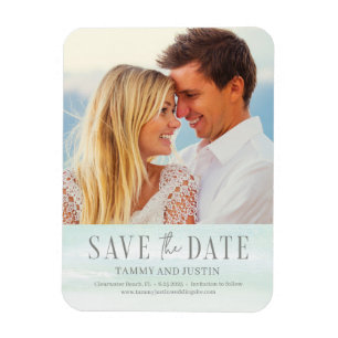 Magnet Flexible Ocean Vibes Beach Mariage Économisez La Date Magne
