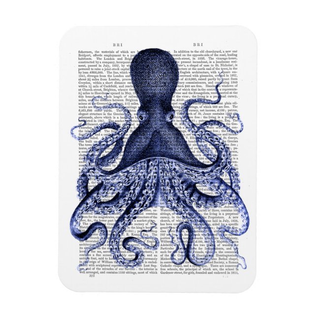 Magnet Flexible Octopus bleu (Vertical)