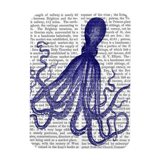 Magnet Flexible Octopus bleu 5 (Vertical)