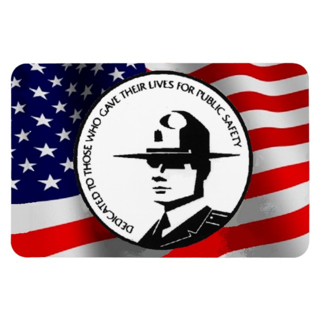 MAGNET FLEXIBLE OFFICIERS DE LA POLICE EN CHUTE (Horizontal)