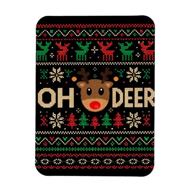 Magnet Flexible Oh Deer Ugly Christmas Sweater Puzzle (Vertical)